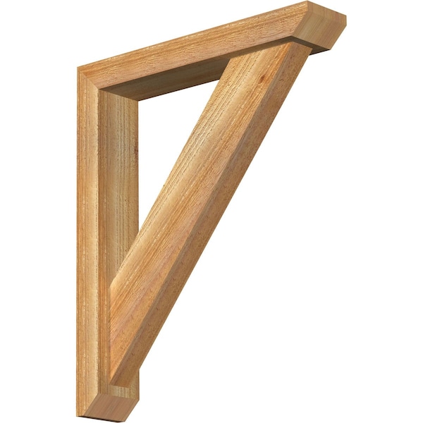 Ekena Millwork Traditional Slat Rough Sawn Bracket w/ Offset Brace, Western Red Cedar, 4"W x 20"D x 24"H BKT0402X20X24TRA06RWR - main